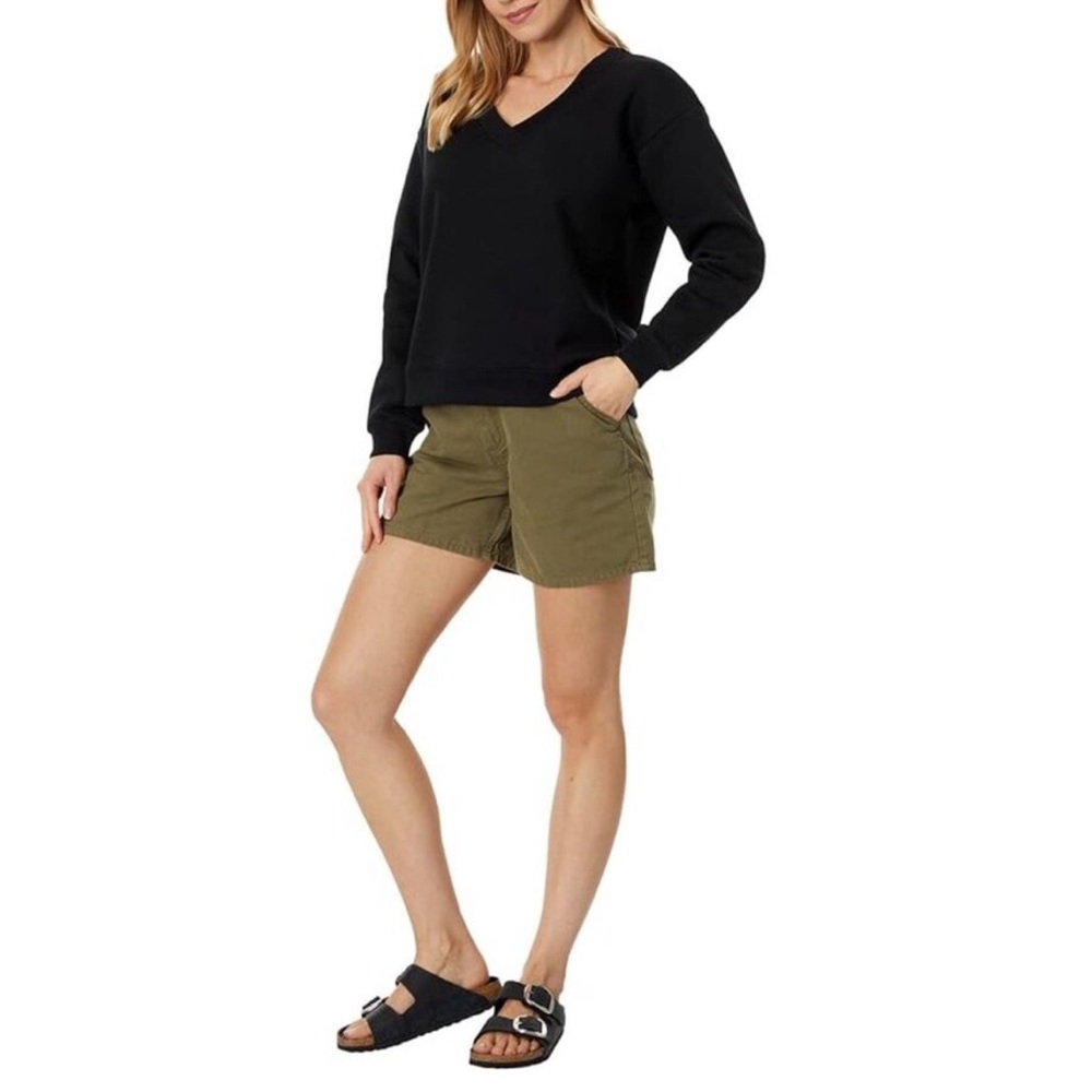 Women’s Pact Courtside V-Neck Sweatshirt Black Size XL